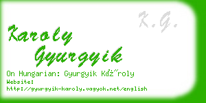 karoly gyurgyik business card